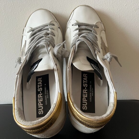 Women's Golden Goose Super-Star with Gold Heel Tab and Stud Lettering - Size 40 - Picture 14 of 16